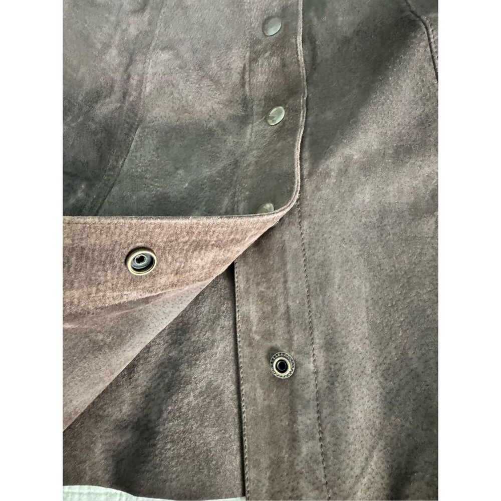 Vtg Wet Seal 100% Leather Suede Chocolate Brown Mini Skirt Y2K‎ Sz 3/25 Small - Picture 10 of 10